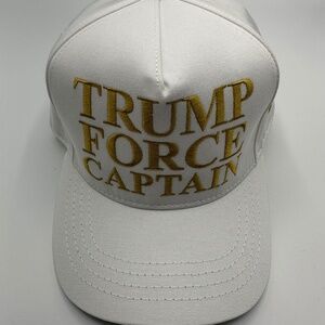 Extremely Rare Cali-Fame Trump Force Captain Logo White Trucker Hat Cap One Size